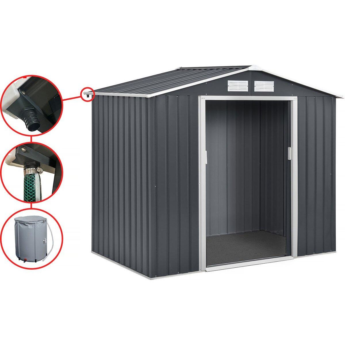 Habitat et Jardin Gouttière pour abri de jardin en métal et garage de 13 à 18.5m2