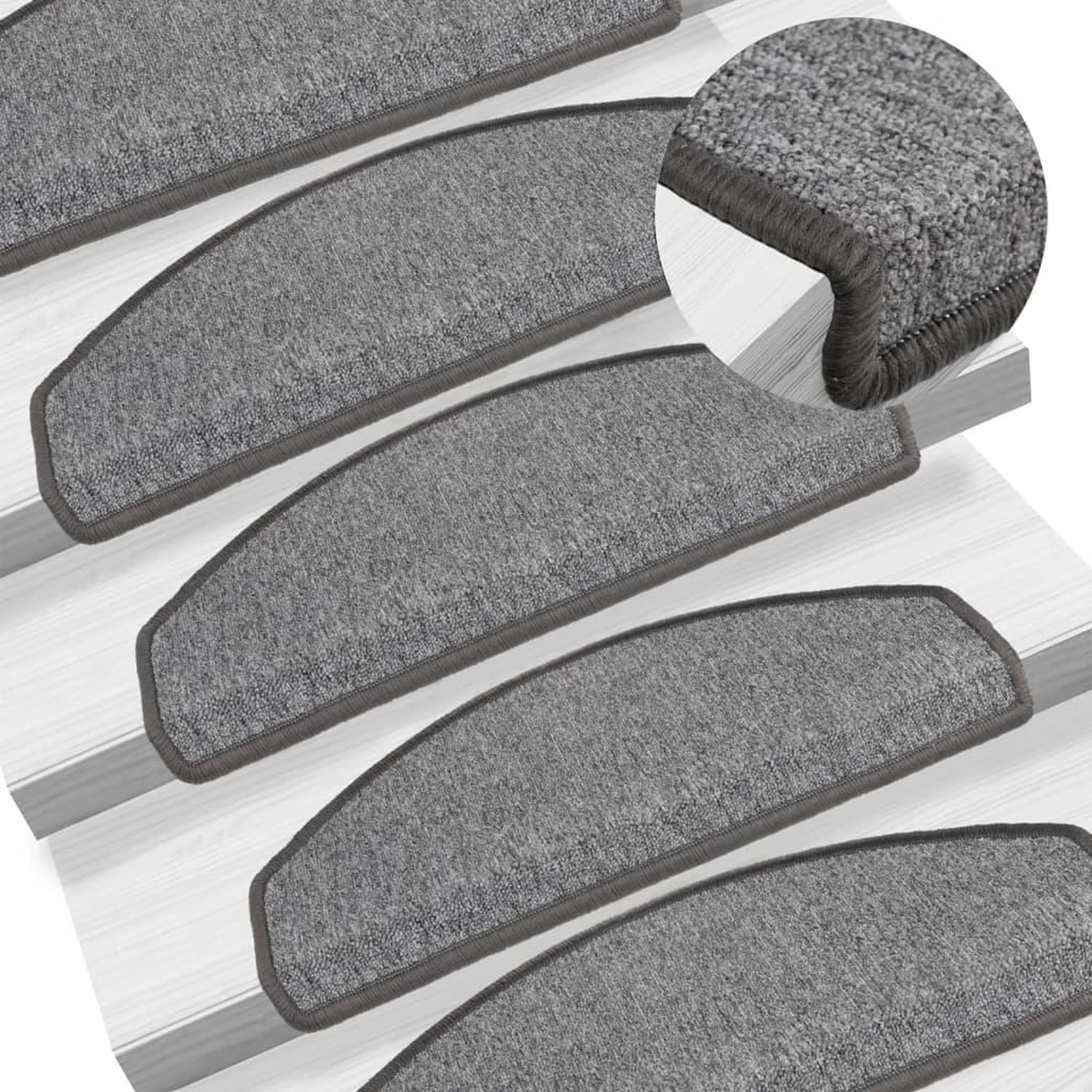 Voir la diapositive 1 : VIDAXL Tapis d'escalier 15 pcs Gris fonce 65 x 24 x 4 cm