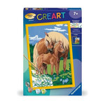 RAVENSBURGER CreArt Kids 31x21cm Fiers chevaux, Kit de peinture par numéros Numéro d'Art, Des 7 ans, 25850, Ravensburger
