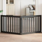 VIDAXL Barriere pour chien pliable 2 panneaux noir bois de peuplier
