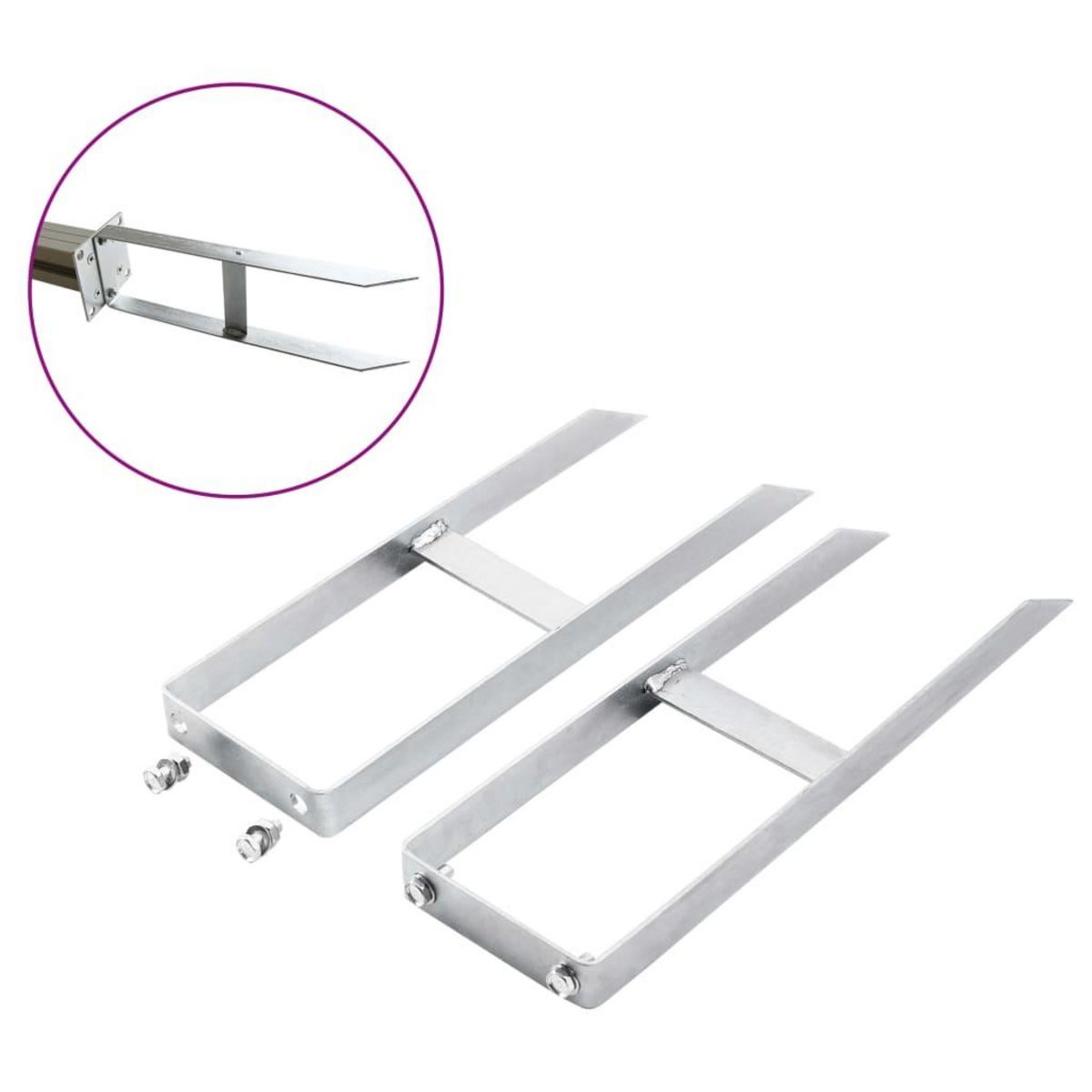 VIDAXL Piquets de cloture de sol 2 pcs pour cloture en WPC Acier 40 cm