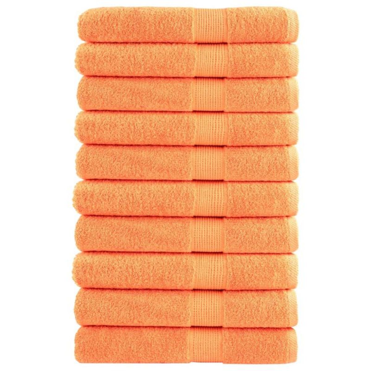 VIDAXL Serviettes de sauna de qualité supérieure SOLUND 10 pcs orange