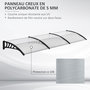 Voir la diapositive 4 : OUTSUNNY Auvent marquise de porte design voûté arrondi dim. 303L x 96l x 27H cm alu polycarbonate plastique noir