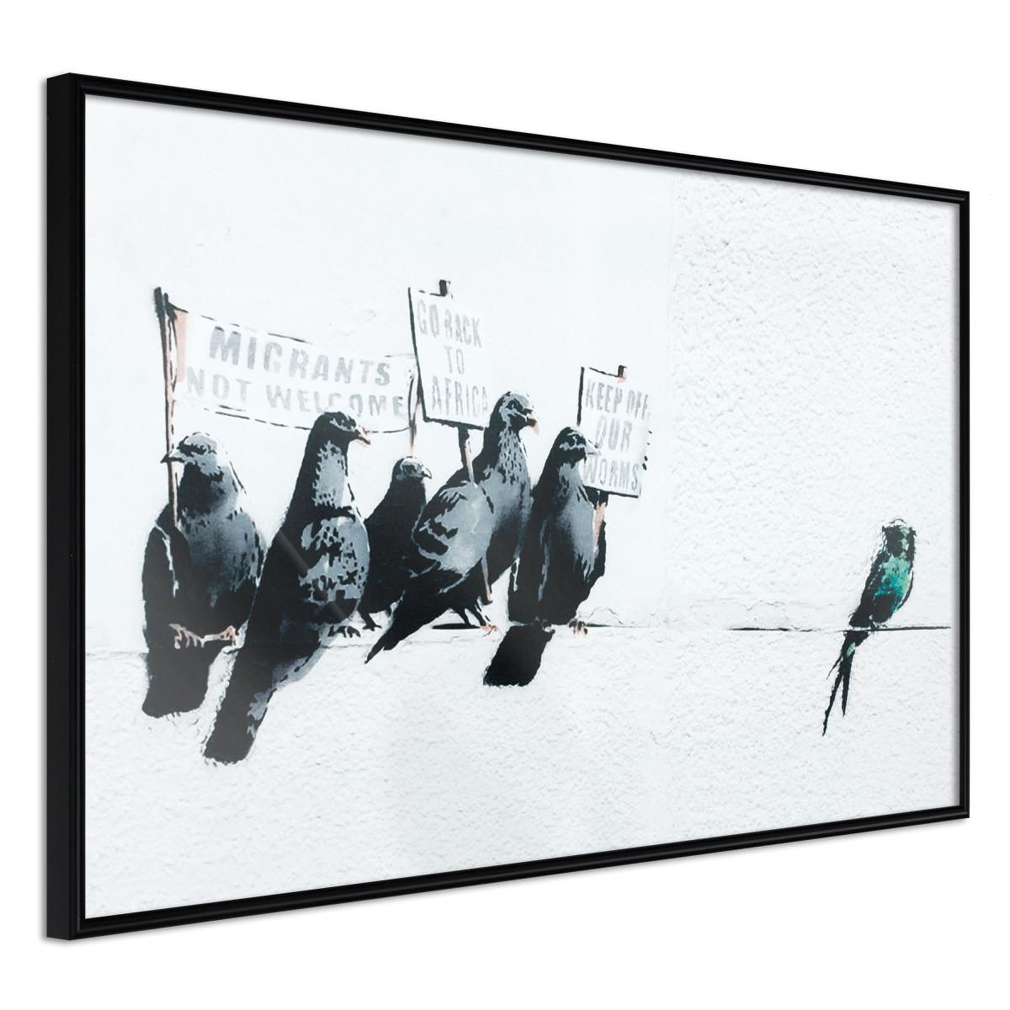 Paris Prix Affiche Murale Encadrée  Banksy Pigeons