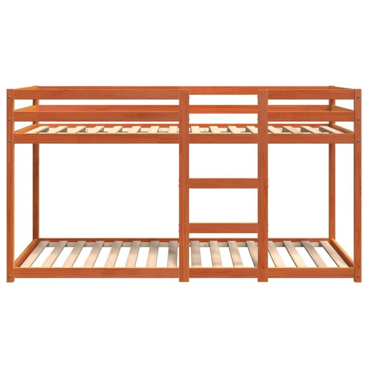 VIDAXL Lit superpose sans matelas cire marron 75x190 cm pin massif