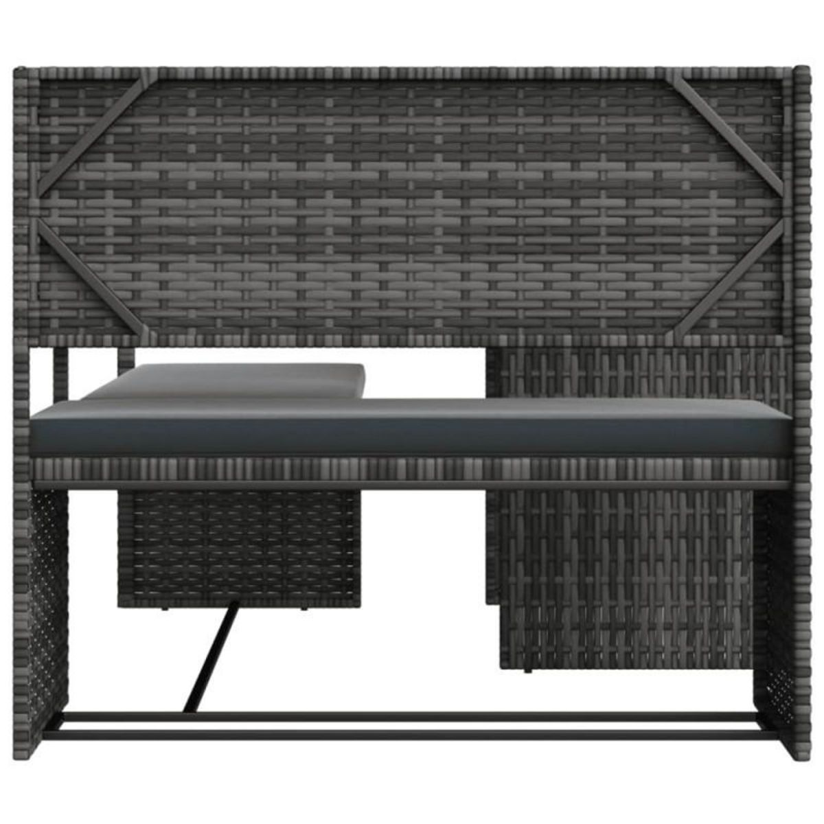 VIDAXL Canapé de jardin avec table et coussins en forme de L gris