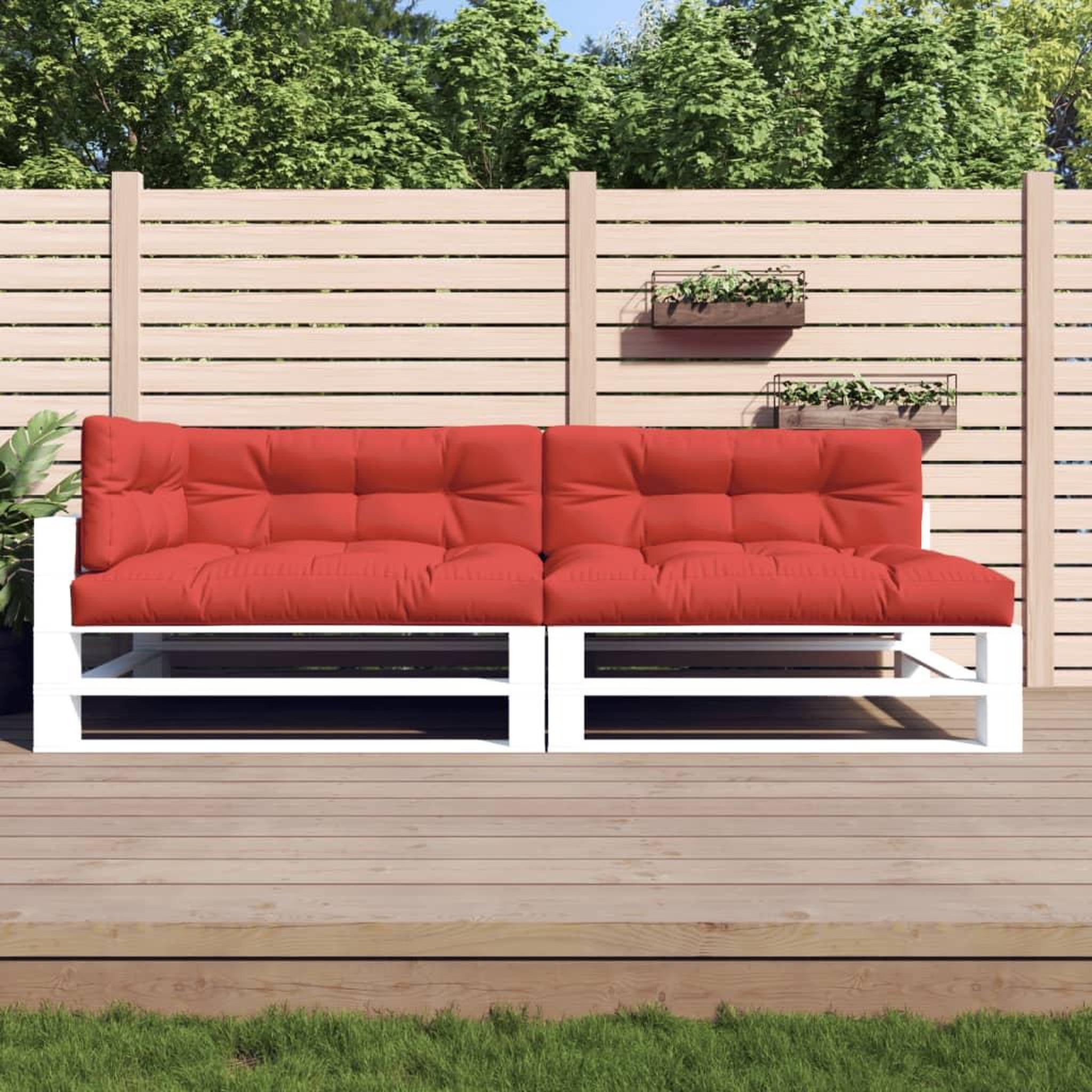 Voir la diapositive 1 : VIDAXL Coussins de palette lot de 5 rouge tissu