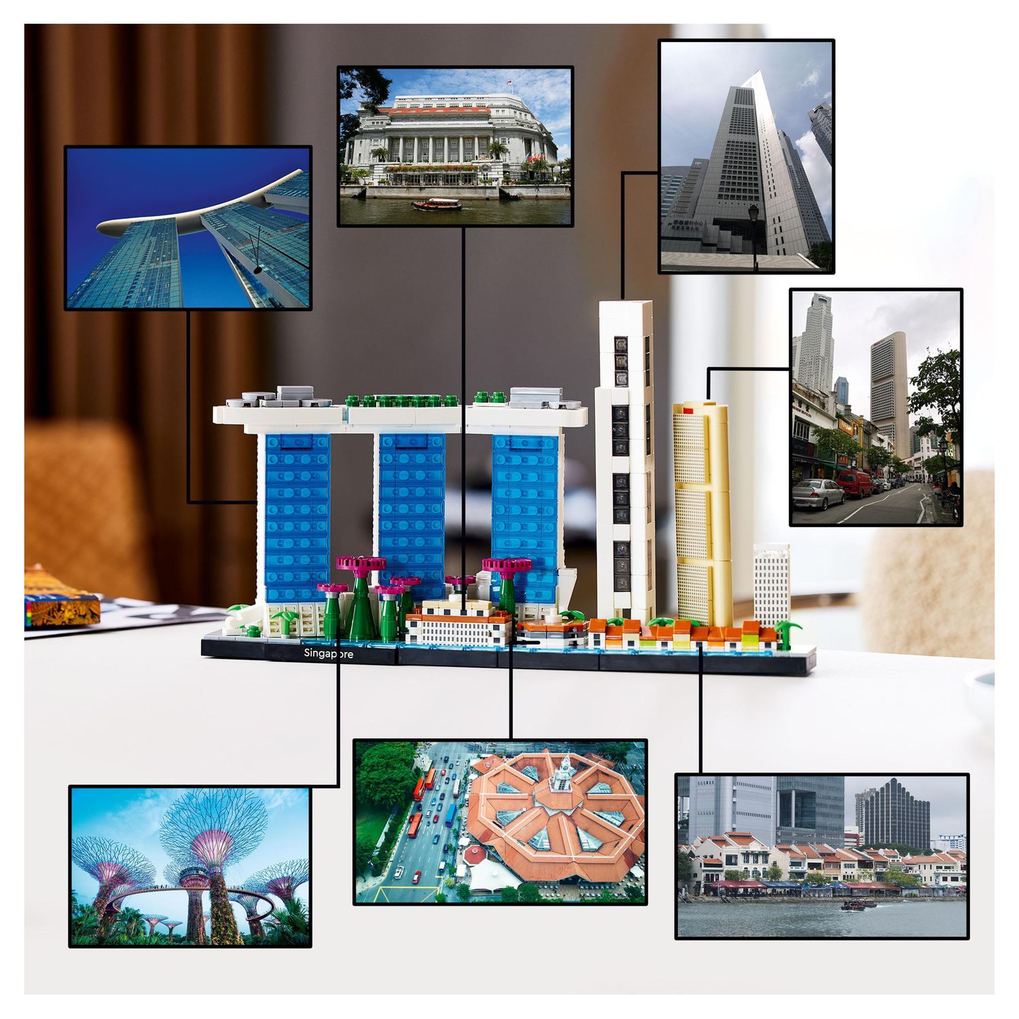 Voir la diapositive 5 : LEGO Architecture 21057 Singapour, Maquette à Construire, Set pour Adultes