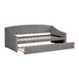 Voir la diapositive 5 : HomeStyle4U Canapé lit Côtelé gris 2 Places 90x200