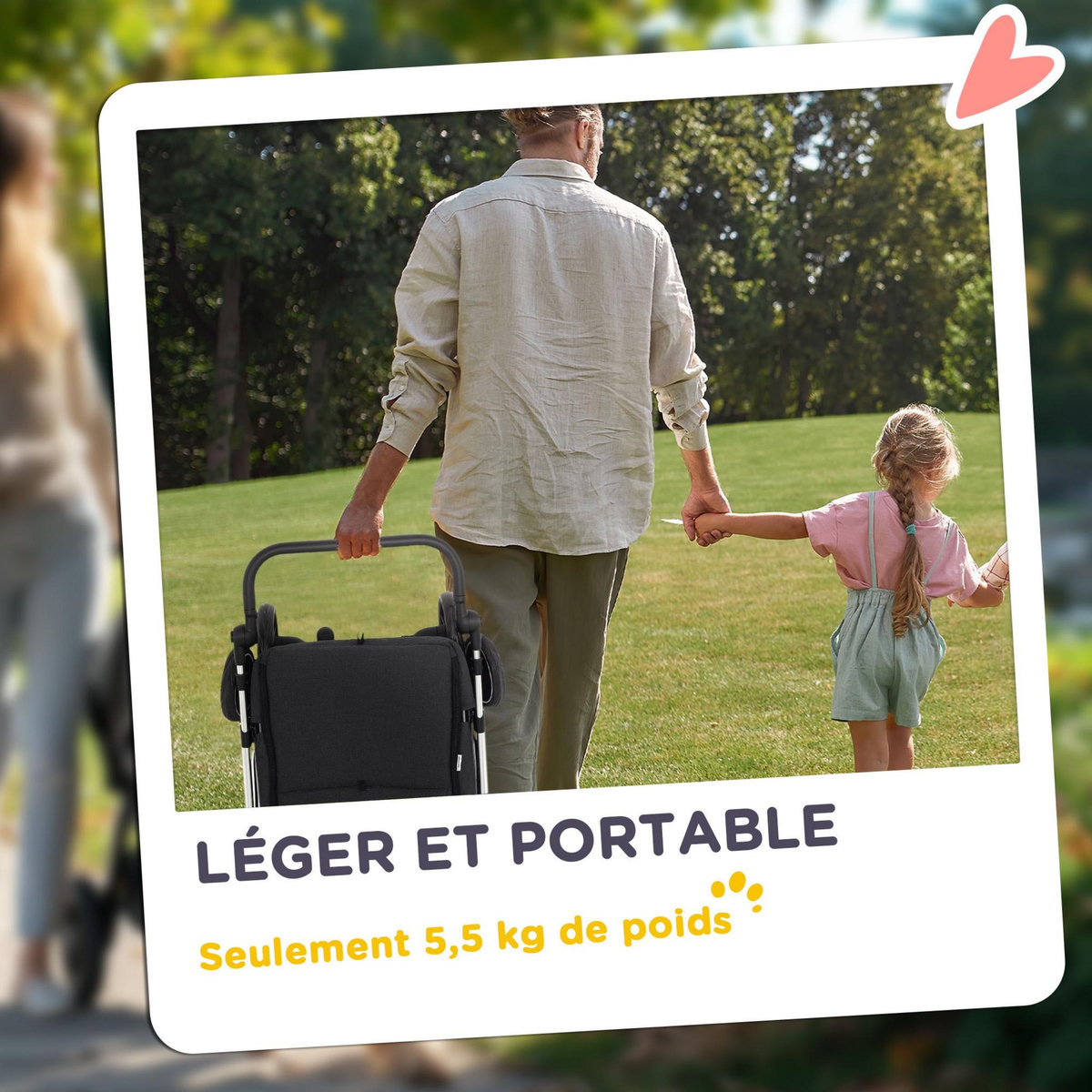 PAWHUT Poussette buggy chien 4 roues pliable - nombreux équipements - alu oxford gris