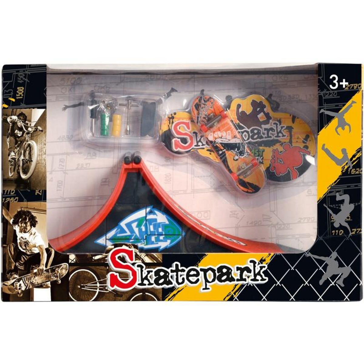 No name MINI SKATE + RAMPE ASSORTIMENT 1810 6A 6E 6D