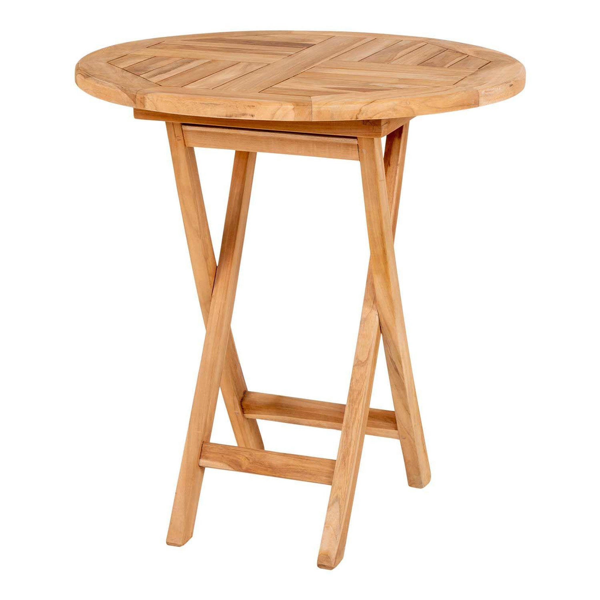 Voir la diapositive 1 : HOUSE NORDIC Table de jardin en teck OVIEDO Ø 70 cm