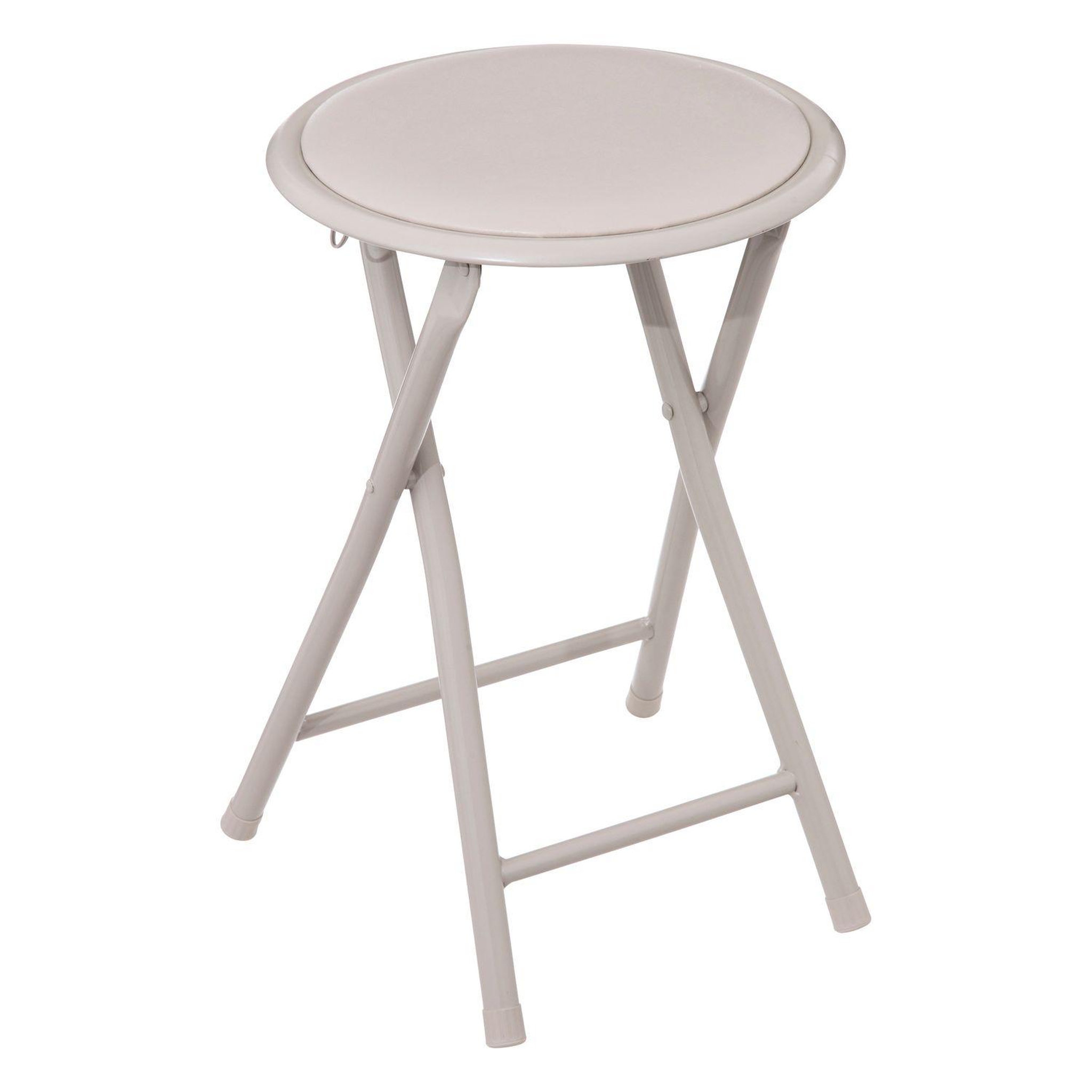 Voir la diapositive 2 : TOILINUX Lot de 2 tabourets d'appoint pliants en pvc - beige