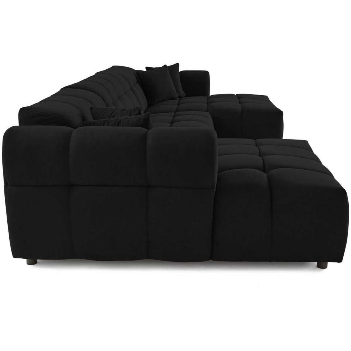 LISA DESIGN Ray - canapé panoramique en u 7 places en tissu texturé