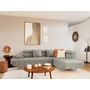 Voir la diapositive 1 : BEST MOBILIER Margaux - canapé d'angle droit 5 places convertible avec coffre et têtières réglables en velours texturé