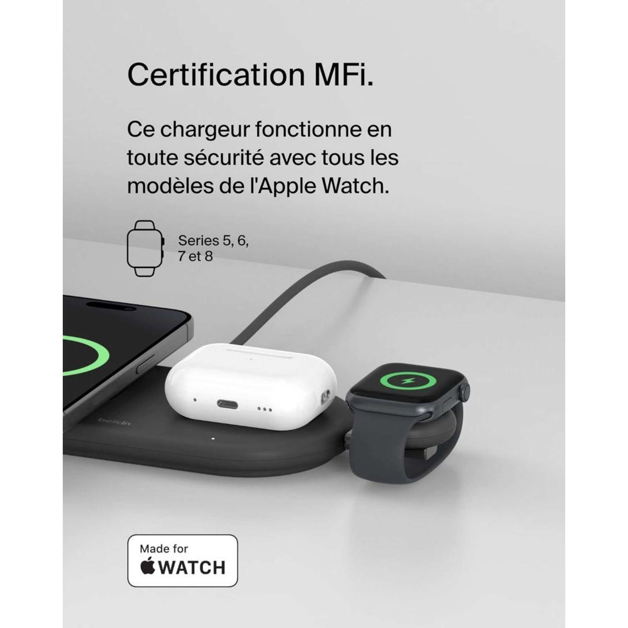Voir la diapositive 4 : Belkin Chargeur Dongle de Charge Rapide pour Apple Watch