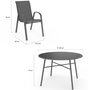 Voir la diapositive 5 : ID MARKET Salon de jardin MADRID table ronde 120 CM et 6 chaises empilables gris anthracite