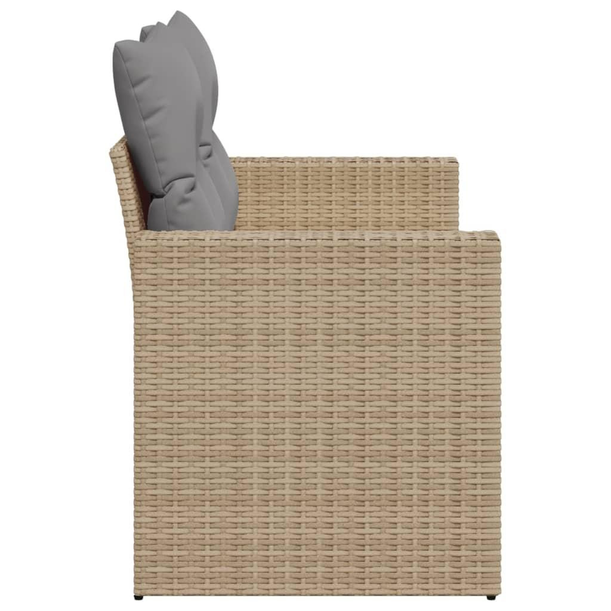 Voir la diapositive 5 : VIDAXL Canape de jardin avec coussins 2 places beige resine tressee