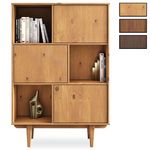 IDIMEX Buffet haut SIMONA H 139 cm en bois massif. Coloris disponibles : Marron