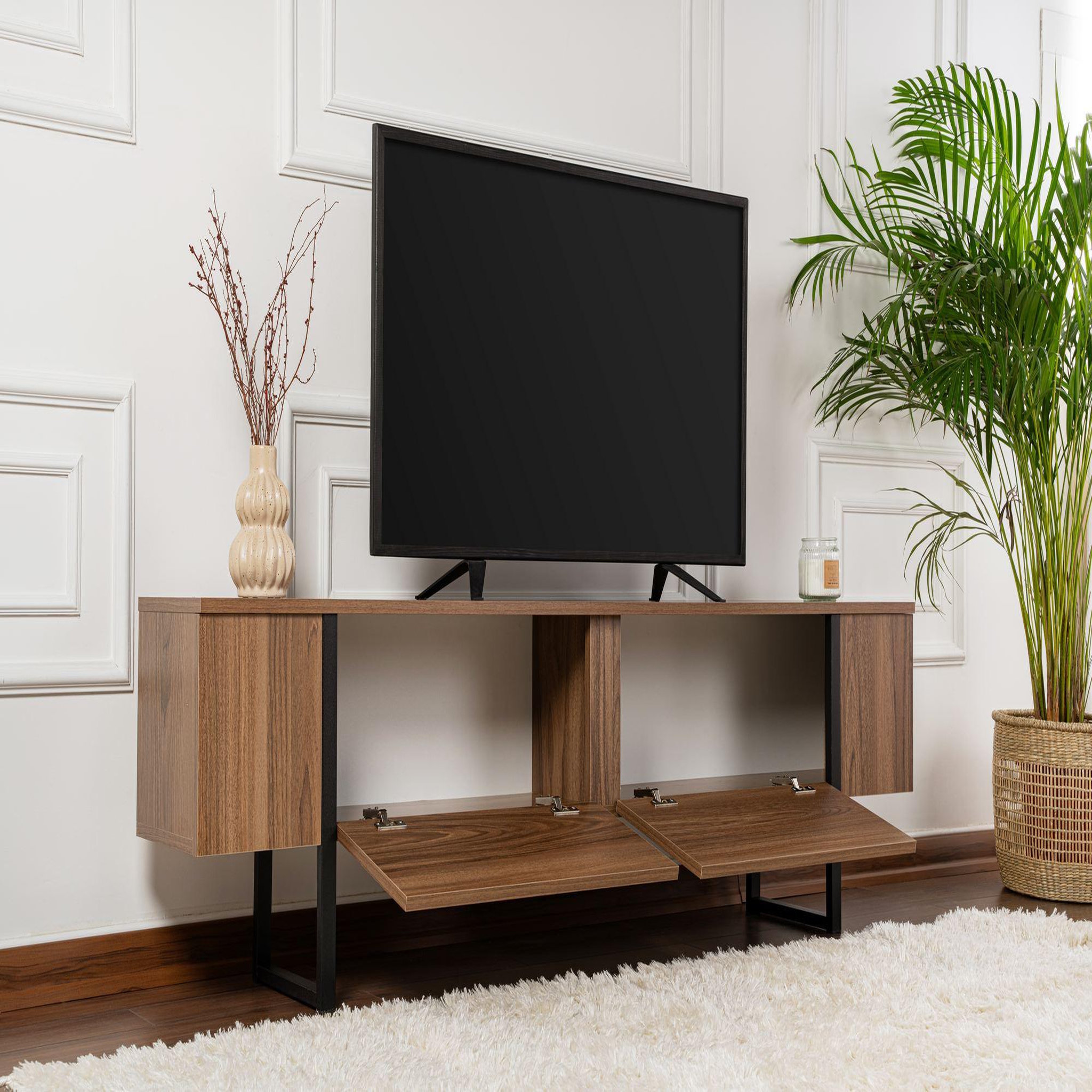 Voir la diapositive 4 : Habitat et Jardin Meuble tv en bois  serenity  180 x 30 x 50 cm - noyer