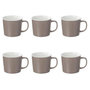 Voir la diapositive 1 : SECRET DE GOURMET Lot de 6 Mugs en Porcelaine  Nature  38cl Taupe