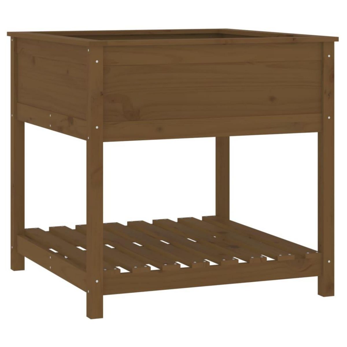VIDAXL Jardiniere avec etagere Marron miel 82,5x82,5x81 cm Bois de pin