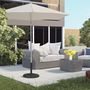 Voir la diapositive 4 : OUTSUNNY Pied de parasol rond base de lestage Ø 46 x 34 cm métal motif zig zag poids net 14 Kg noir