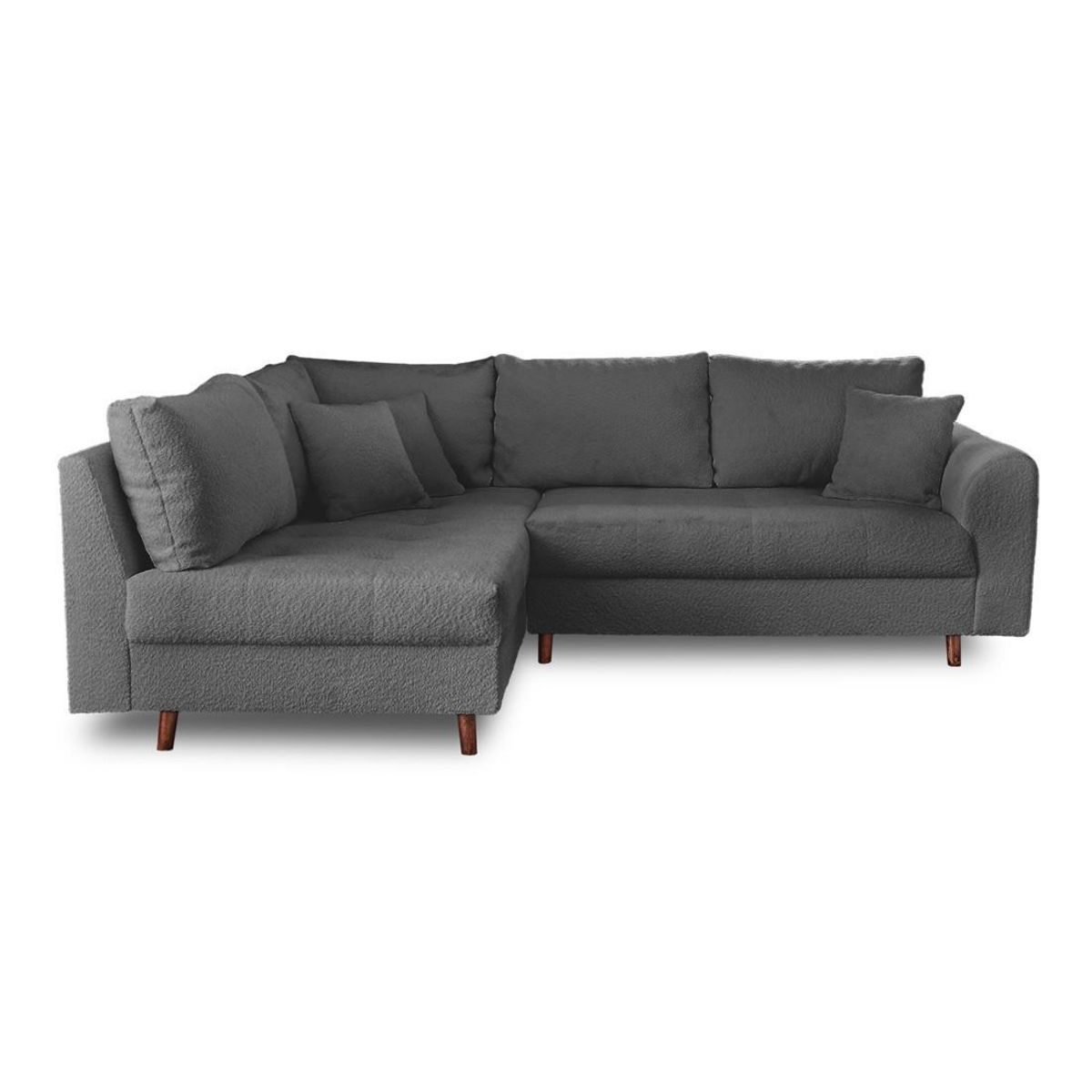 LISA DESIGN Rune - canapé d'angle gauche - 4 places - en tissu bouclette