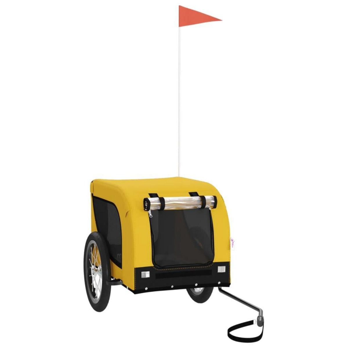 VIDAXL Remorque de velo pour animaux de compagnie jaune et noir