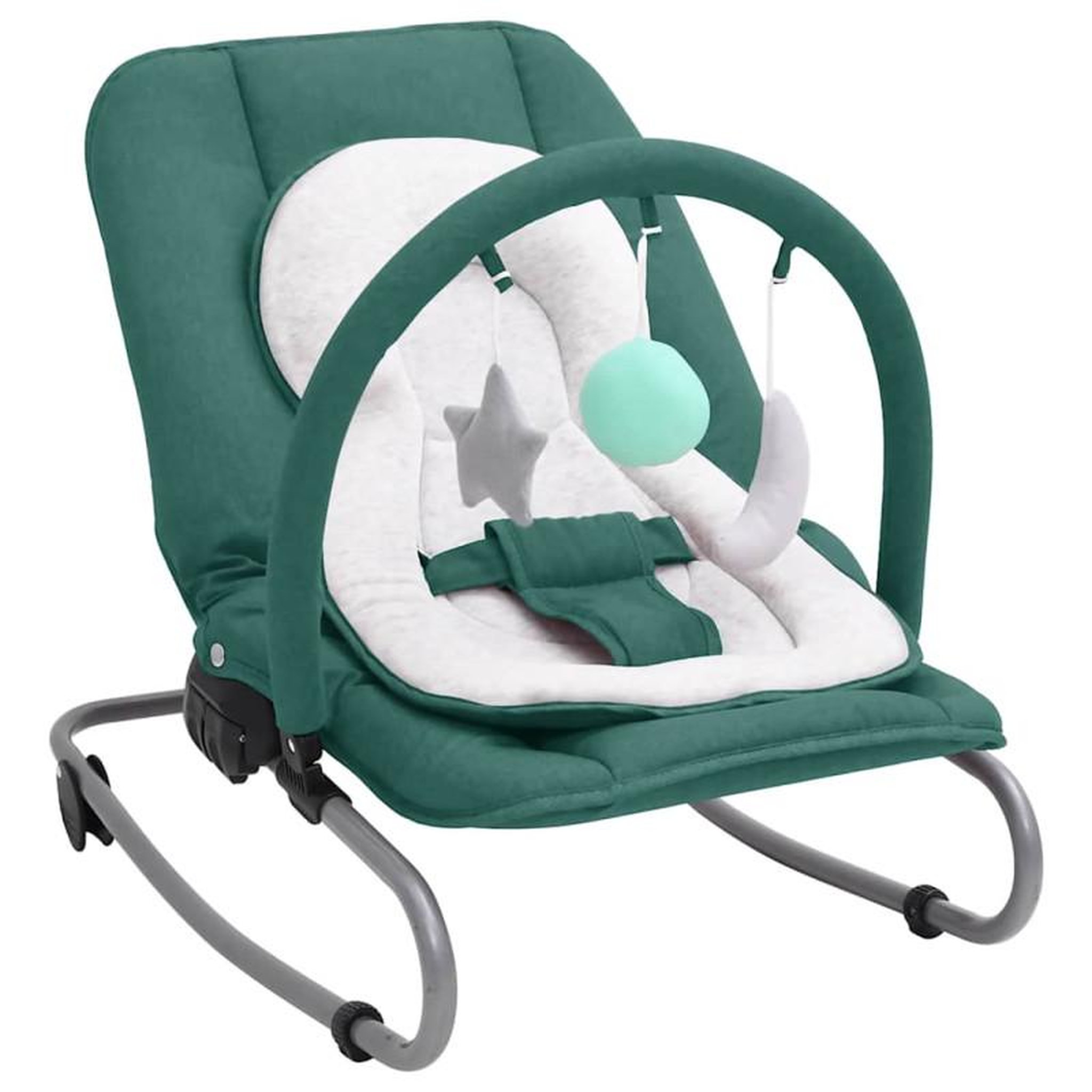 Voir la diapositive 1 : VIDAXL Transat pour bébé Vert Acier