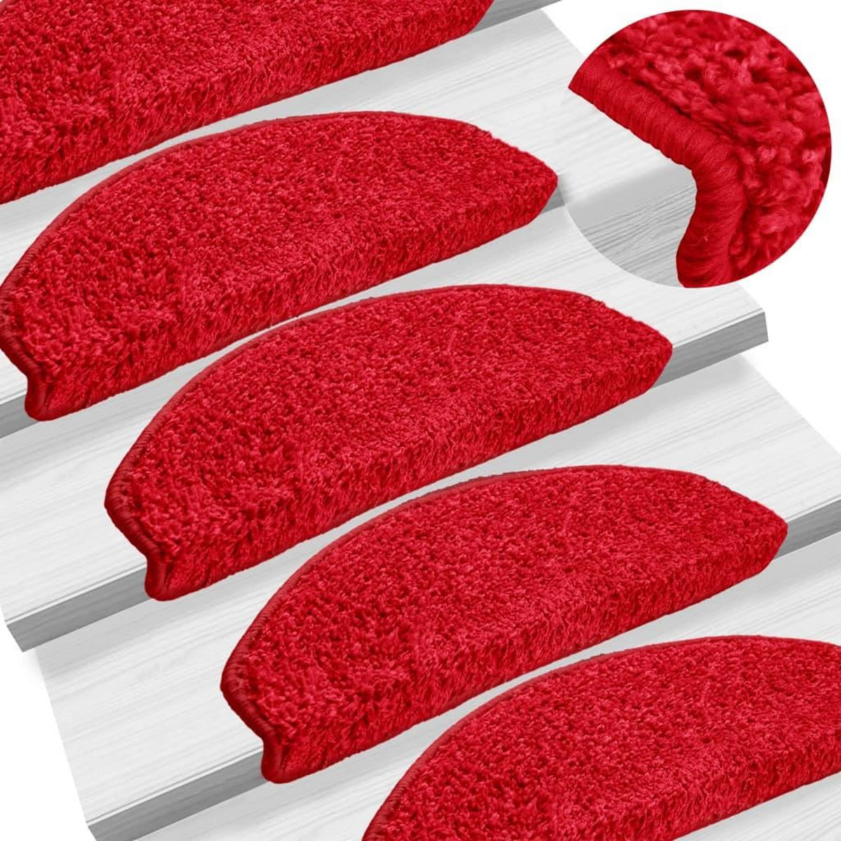 VIDAXL Tapis d'escalier 10 pcs 65x21x4 cm Rouge