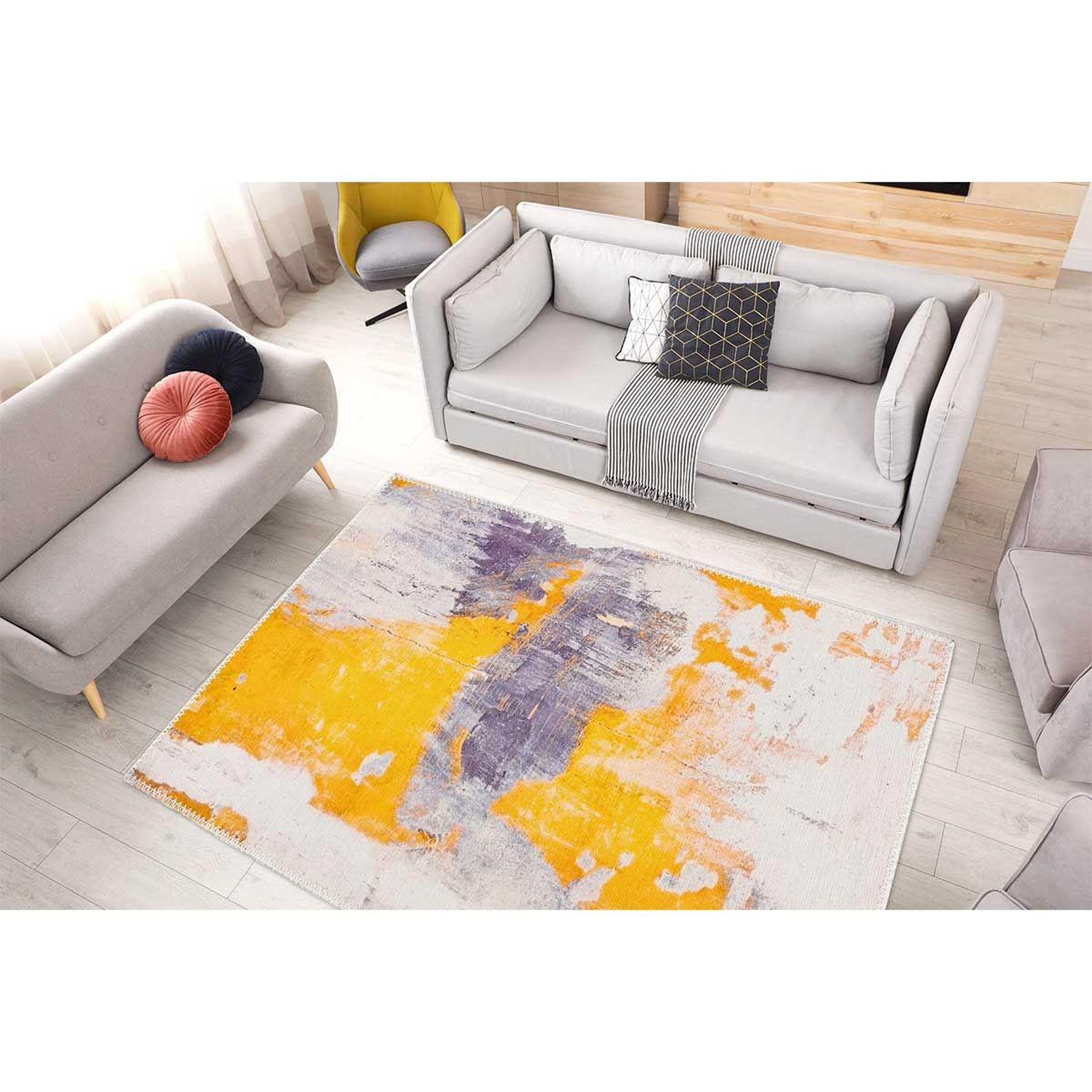 Voir la diapositive 4 : Paris Prix Tapis Tissé à Poils Plats  Picassa VI  Multicolore