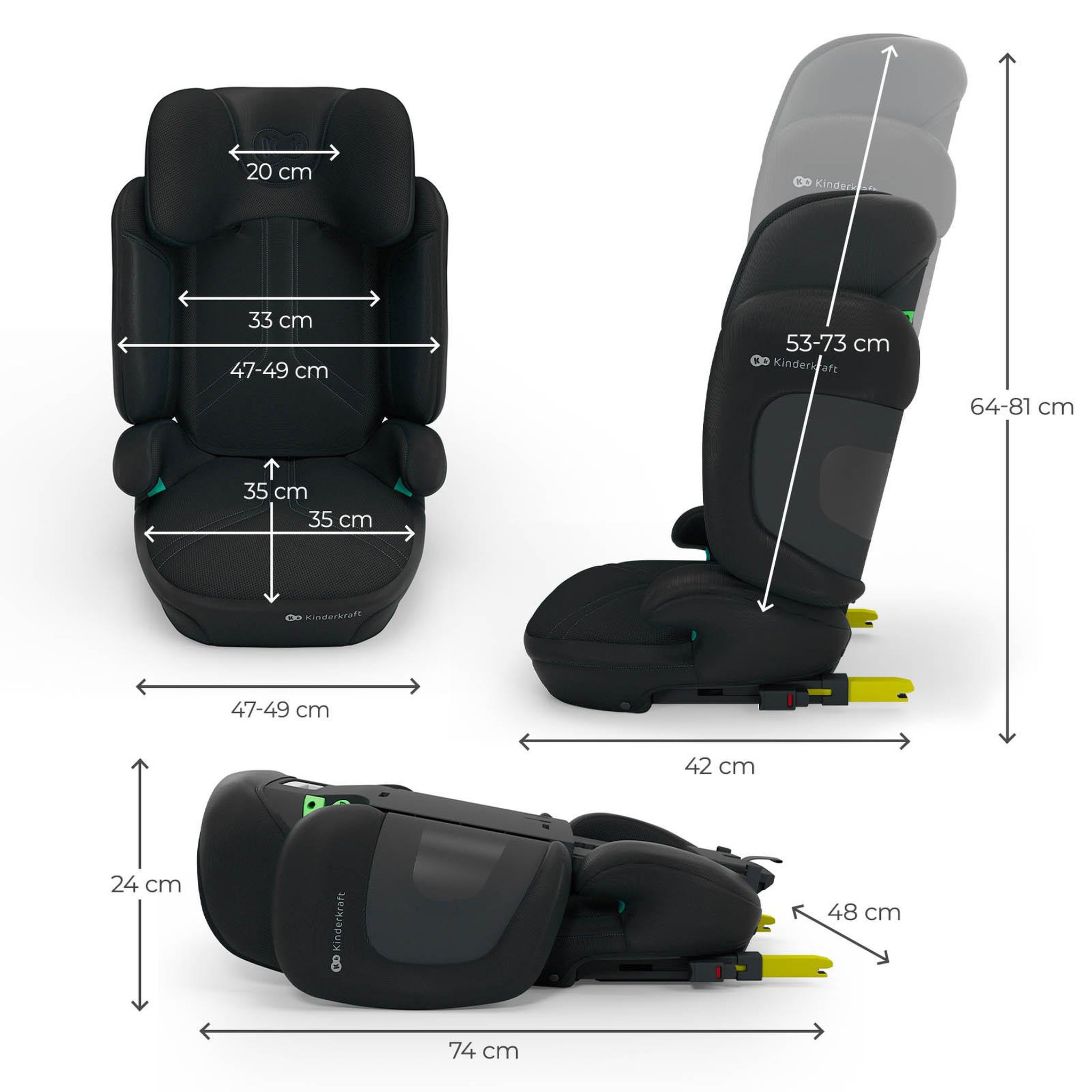 Voir la diapositive 6 : KINDERKRAFT Siège auto évolutif pour enfants de 100 à 150 cm
