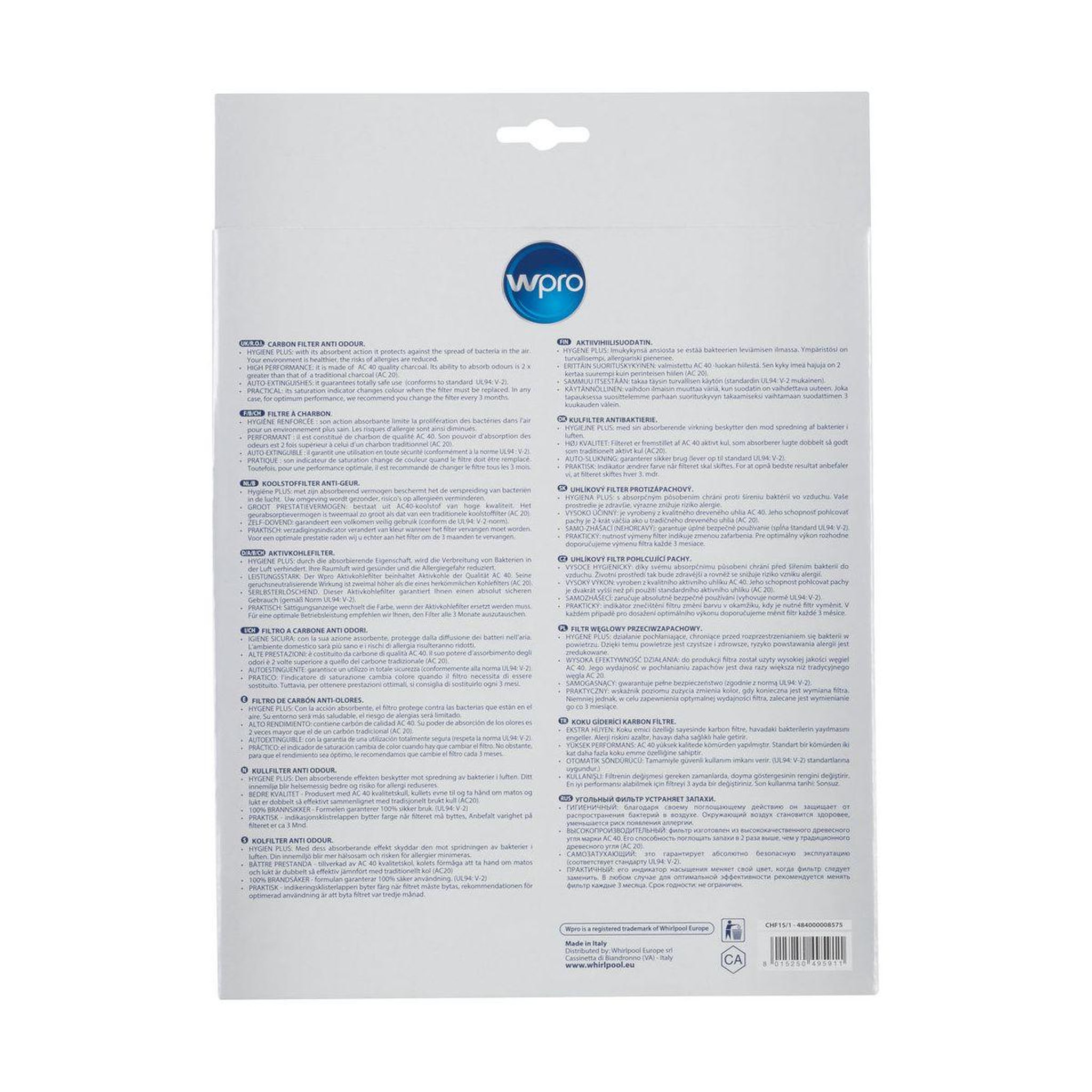 Voir la diapositive 5 : WPRO Filtre hotte chf15/1