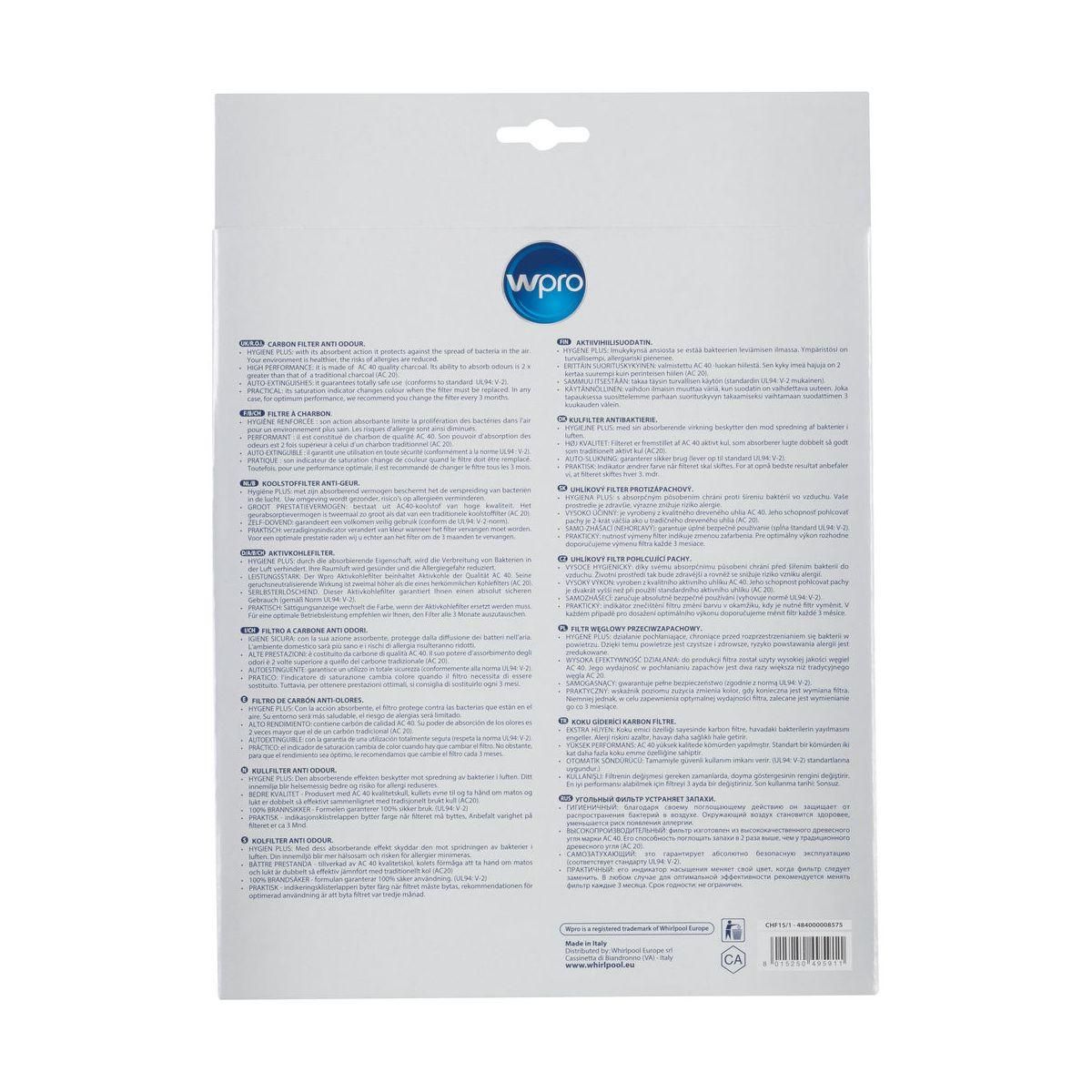 WPRO Filtre hotte CHF15/1