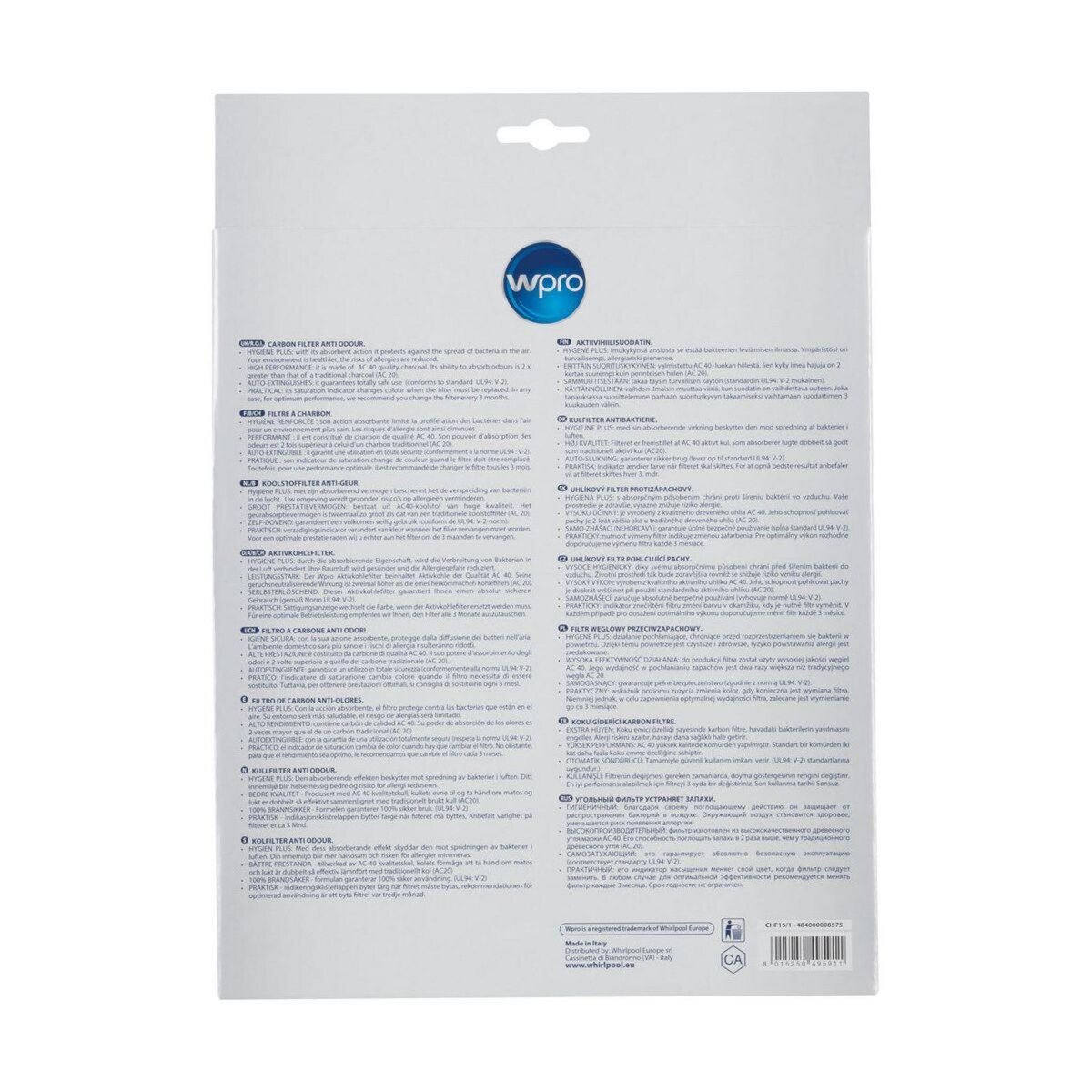 WPRO Filtre hotte CHF15/1