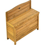 Habitat et Jardin Banc coffre de jardin en bois  Ben  - 90 x 33 x 60 cm - Marron