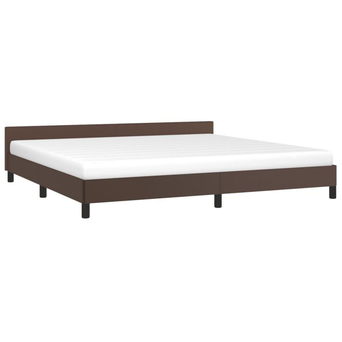 VIDAXL Cadre de lit avec tete de lit sans matelas marron 200x200 cm