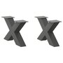 Voir la diapositive 1 : VIDAXL Pieds de table basse forme de X 2 pcs anthracite 60x(30-31) cm