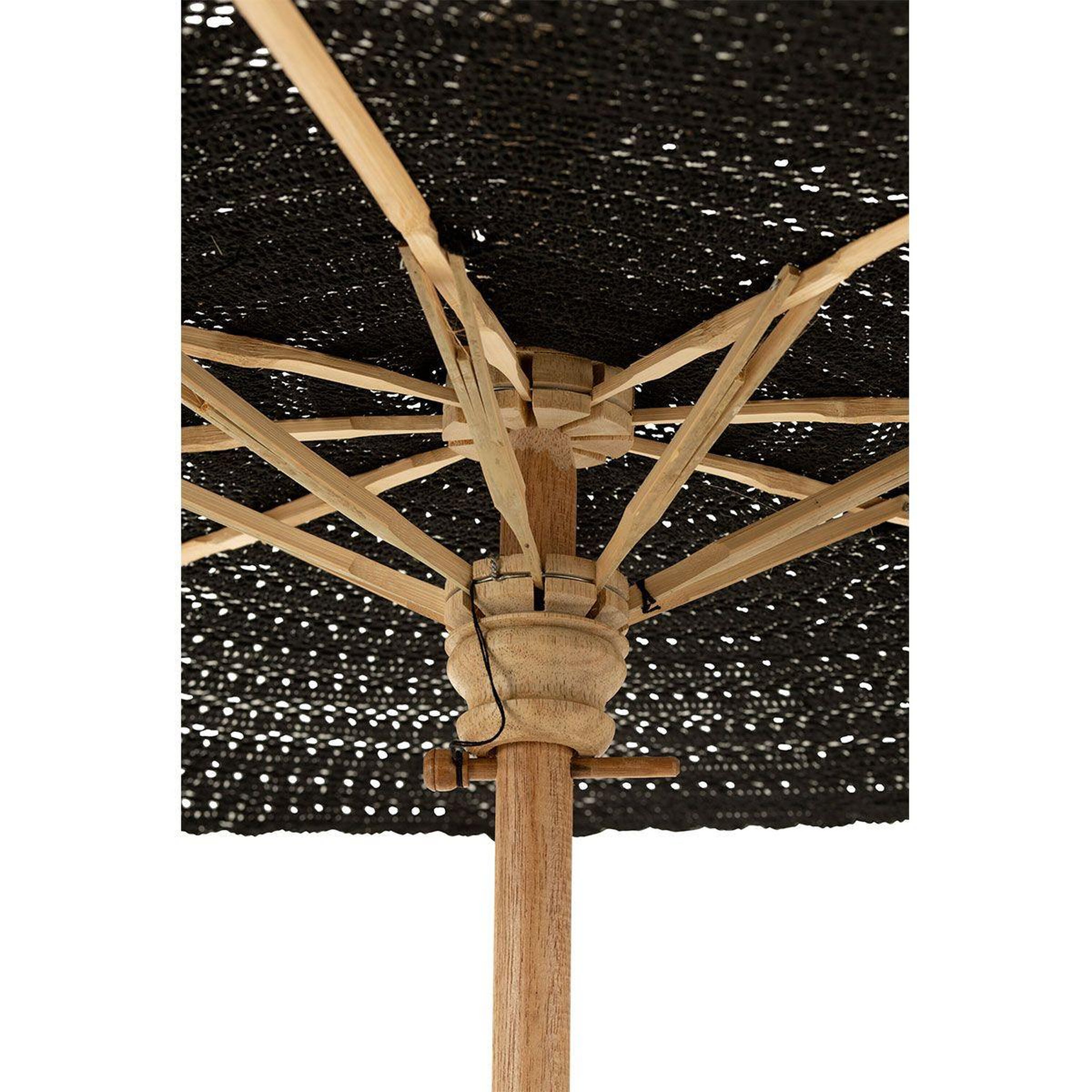 Voir la diapositive 6 : J-LINE Parasol avec pompons  clark  253cm noir