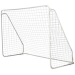 HOMCOM But de football - cage de foot - but futsal dim. 301L x 126l x 200H cm - châssis métal époxy filet PE - piquets inclus - blanc