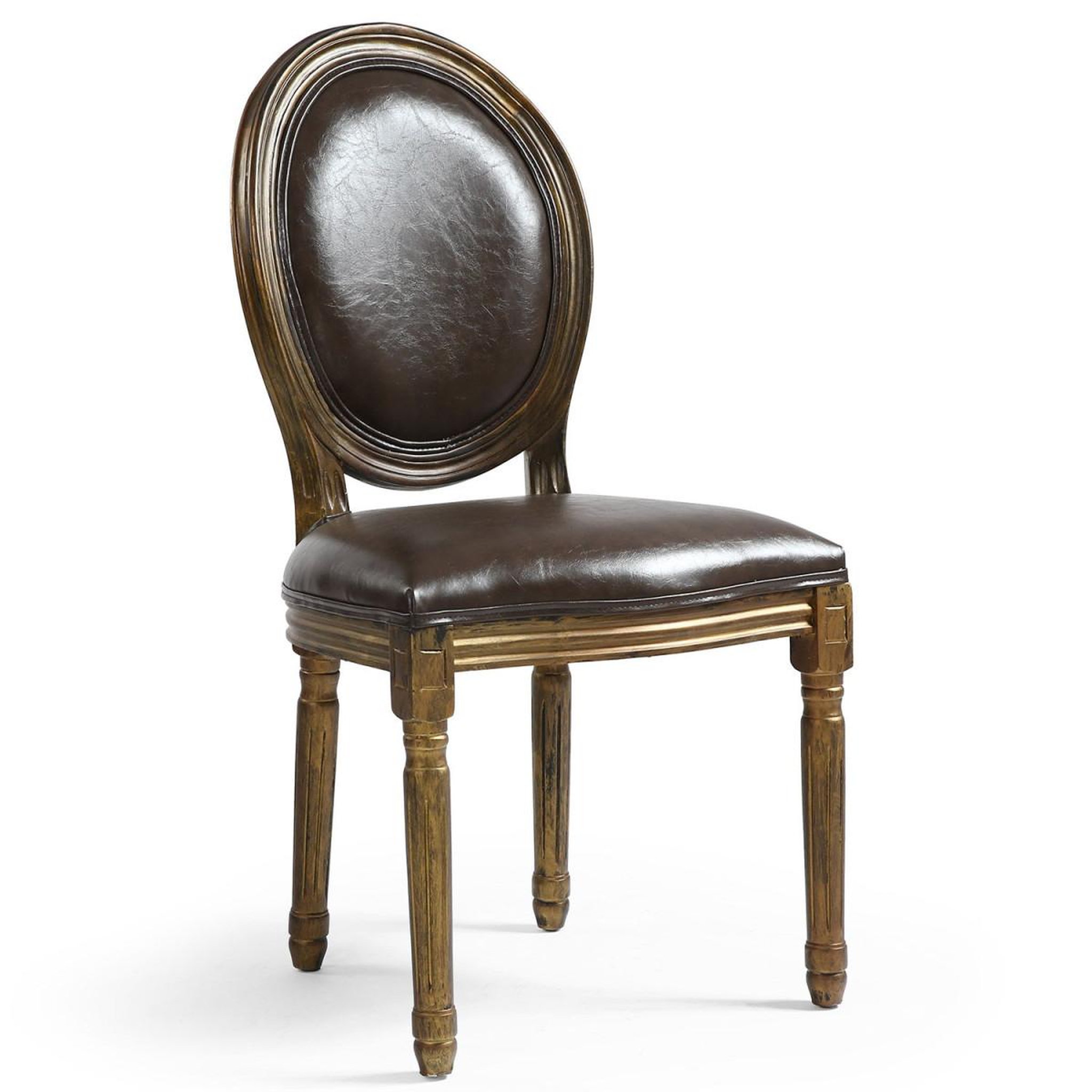 Voir la diapositive 3 : Paris Prix Lot de 20 chaises médaillon  versailles  96cm marron & or