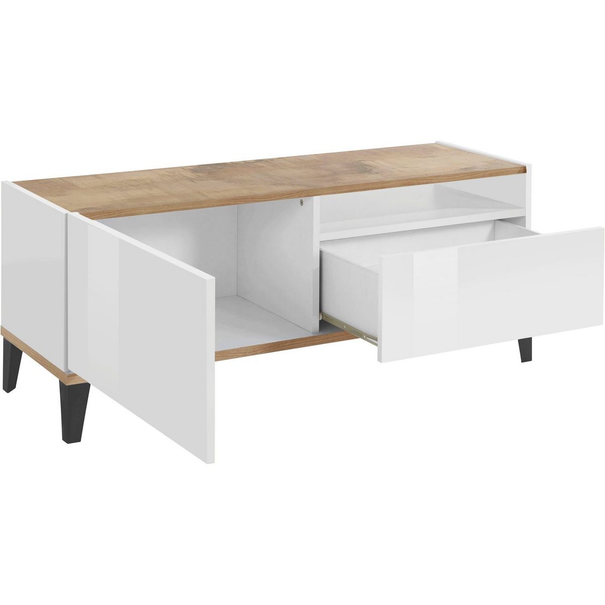 Meuble TV moderne 1 porte 1 tiroir L120cm BARI