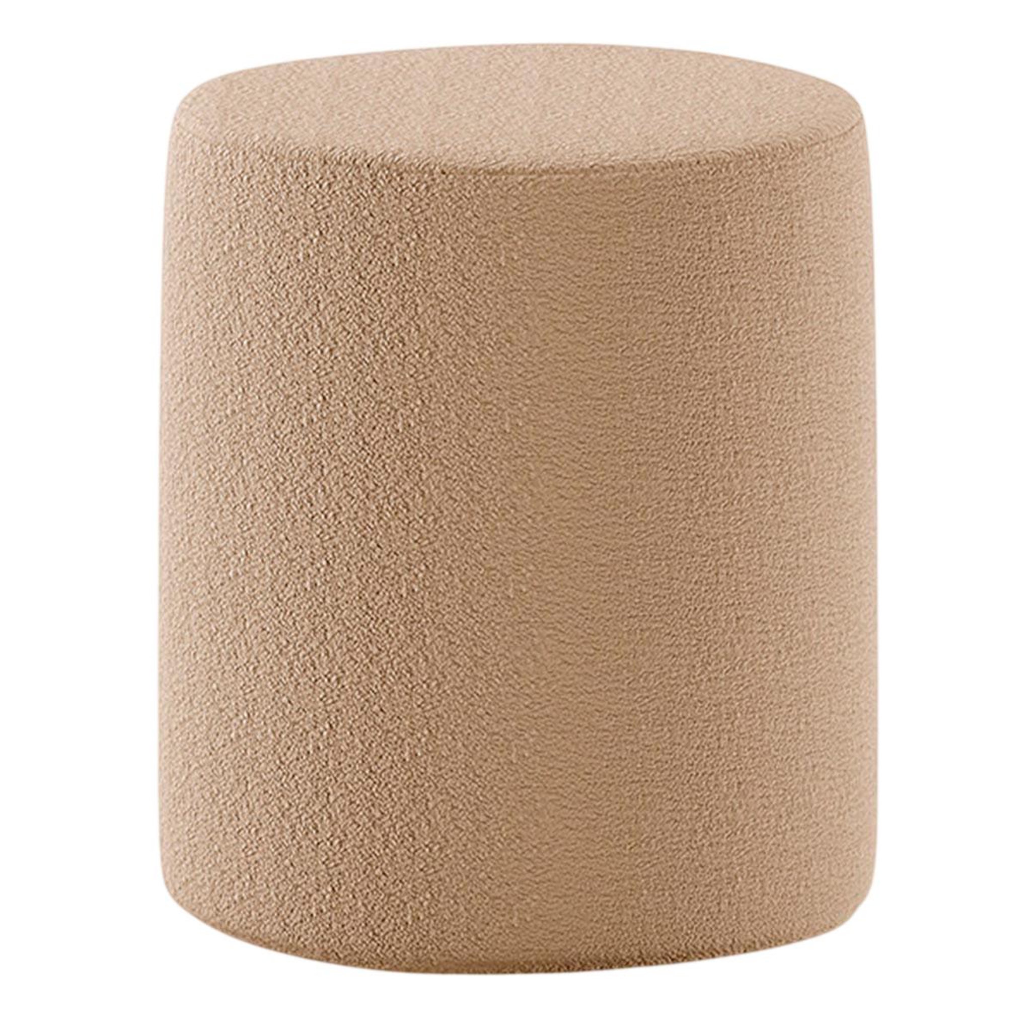 Paris Prix Pouf cylindrique bouclé  nature  41cm brun
