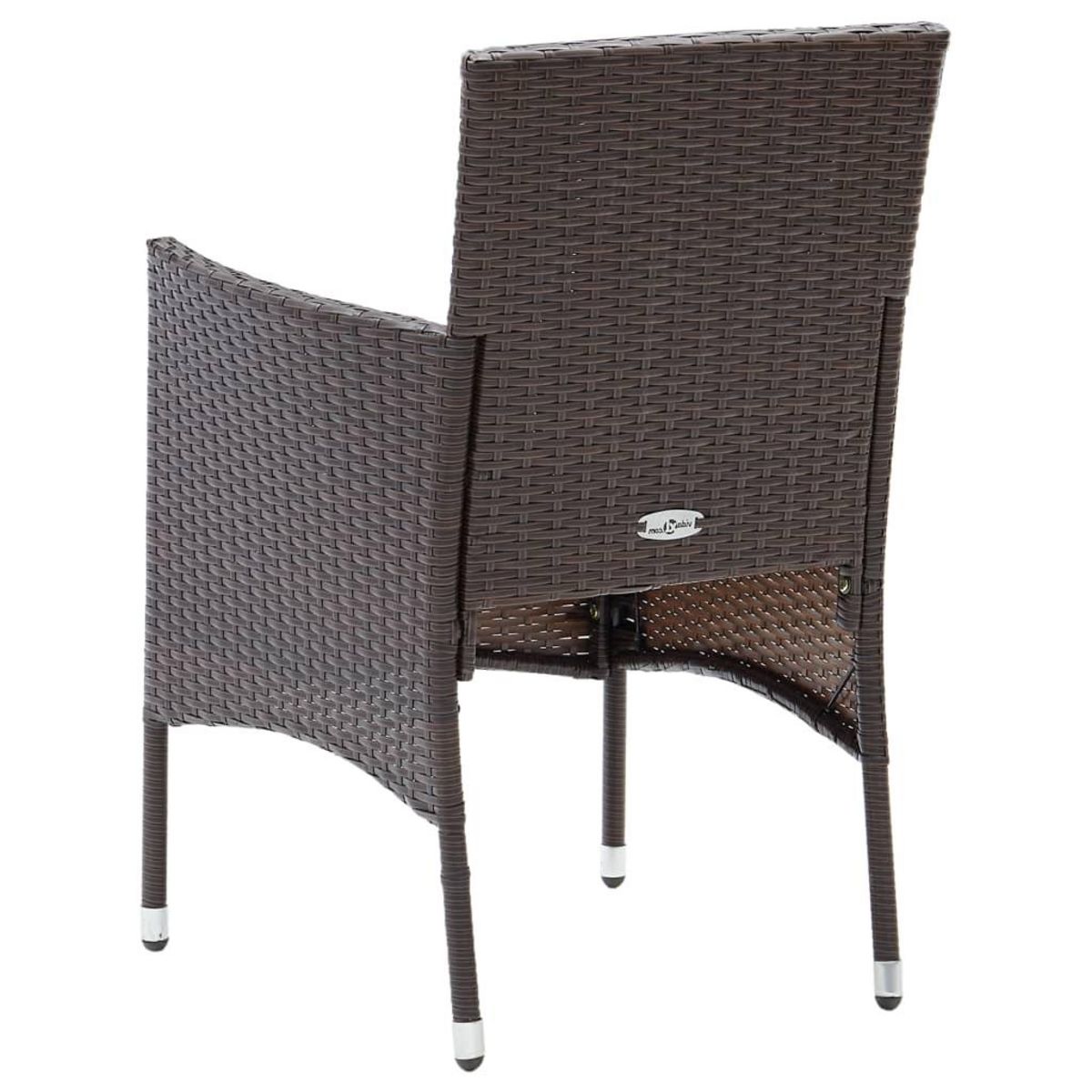 VIDAXL Chaises de salle a manger de jardin 4 pcs Resine tressee Marron
