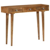 HOMCOM Table console industriel 2 tiroirs aspect bois de chêne