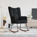 VIDAXL Chaise a bascule Noir Velours