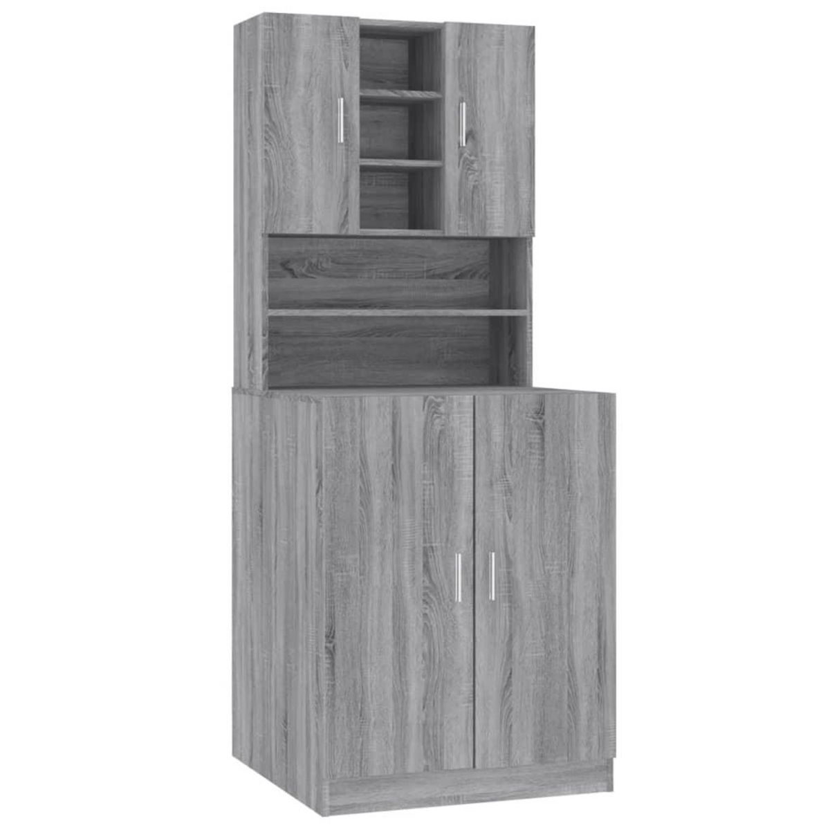VIDAXL Armoire pour machine a laver Sonoma gris Bois d'ingenierie