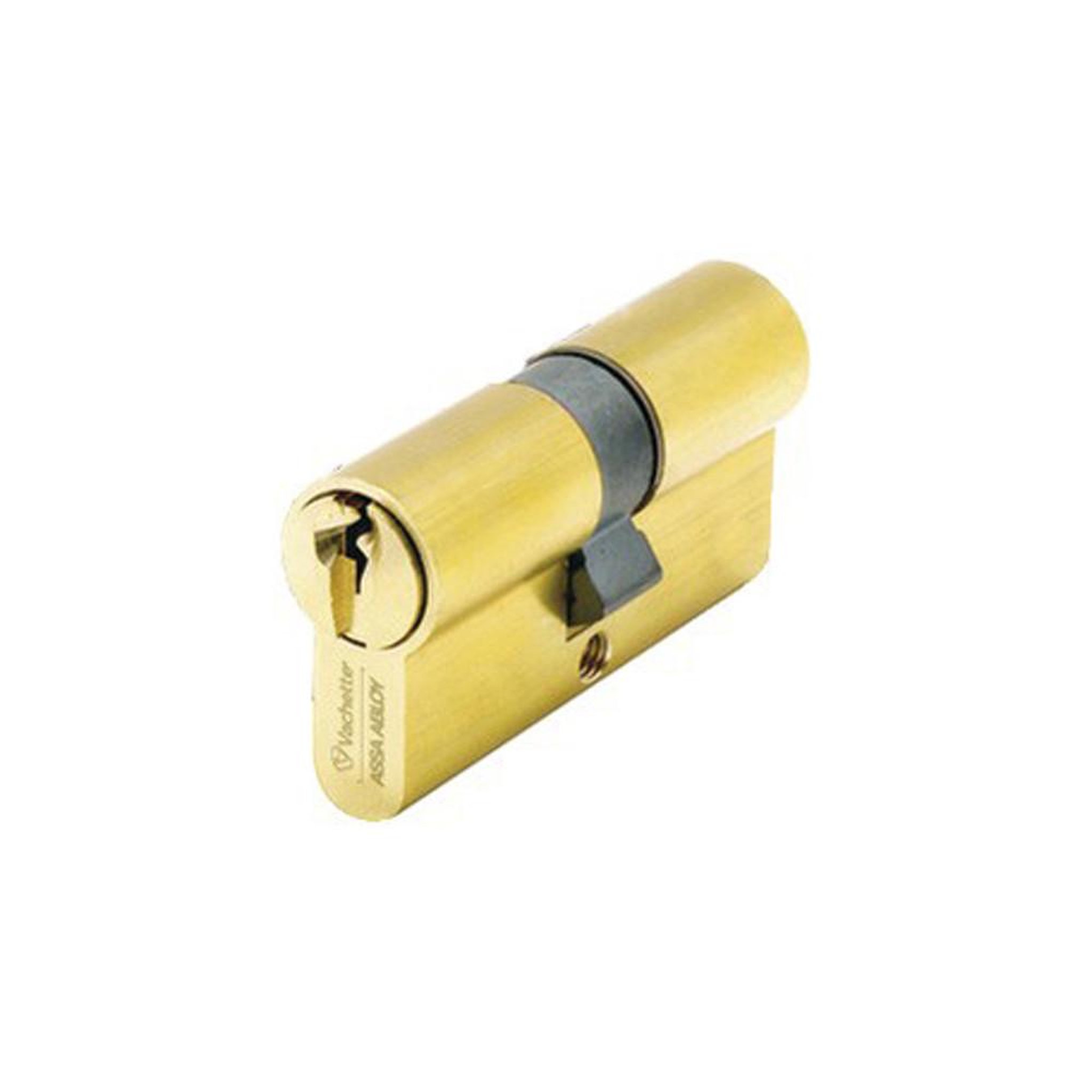 VACHETTE Serrure cylindre double entrée v5 en laiton poli 30x30