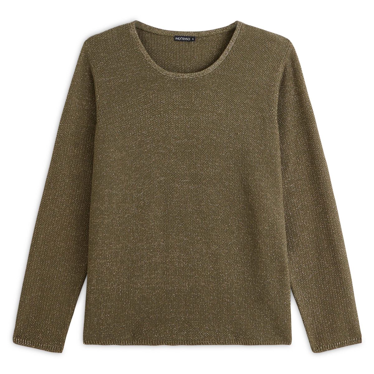 IN EXTENSO Pull col rond vert kaki femme